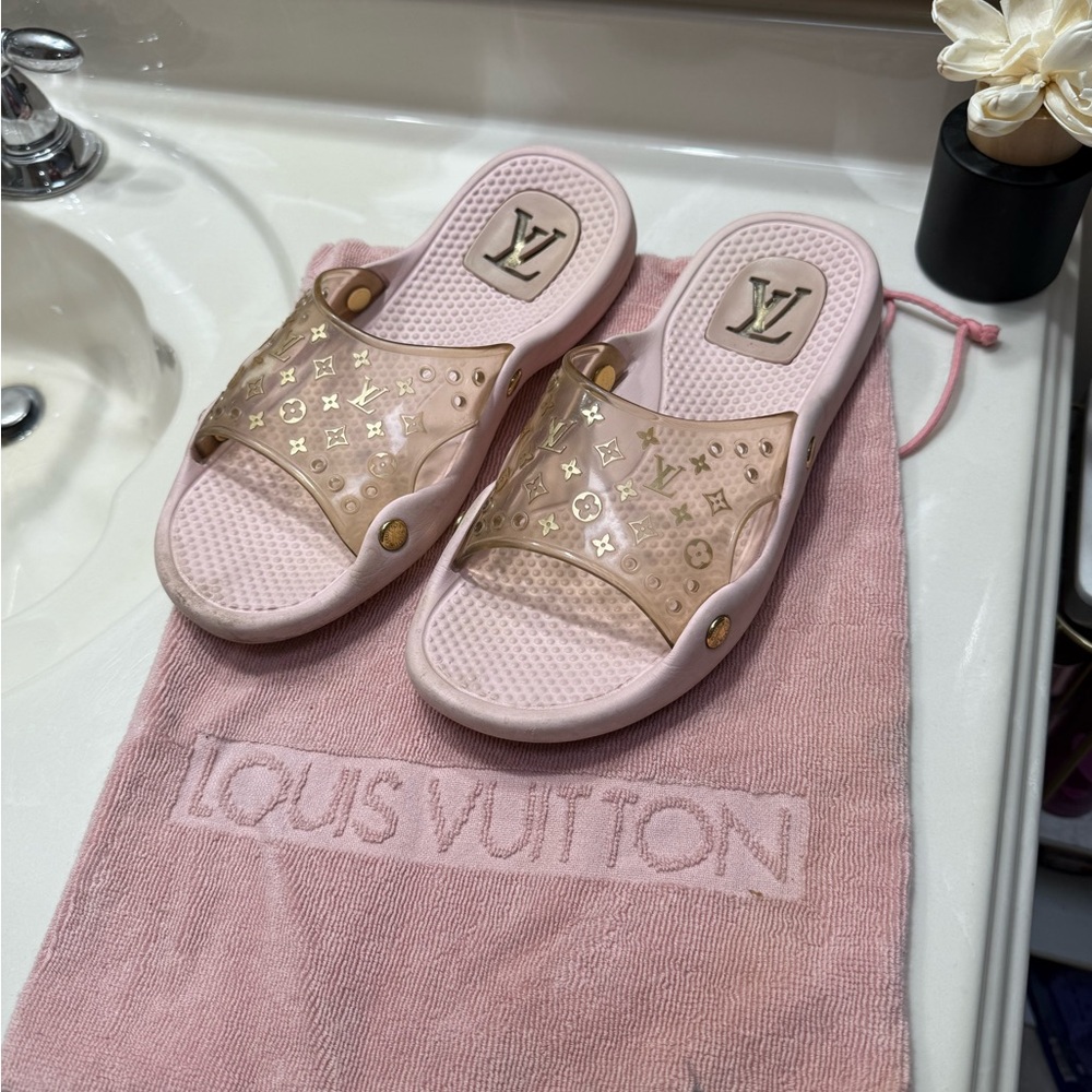 Louis Vuitton Pink Slide Sandals